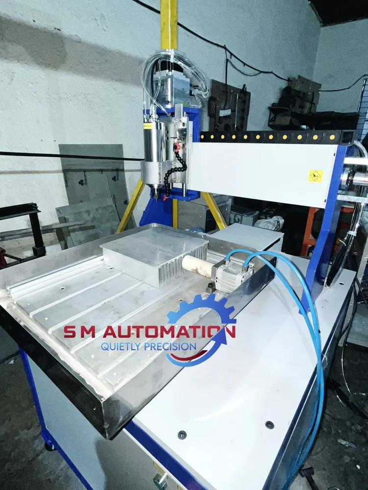 Aluminium Heat Sink CNC Drilling Machine - Precision Tooling Head & Components Close-up