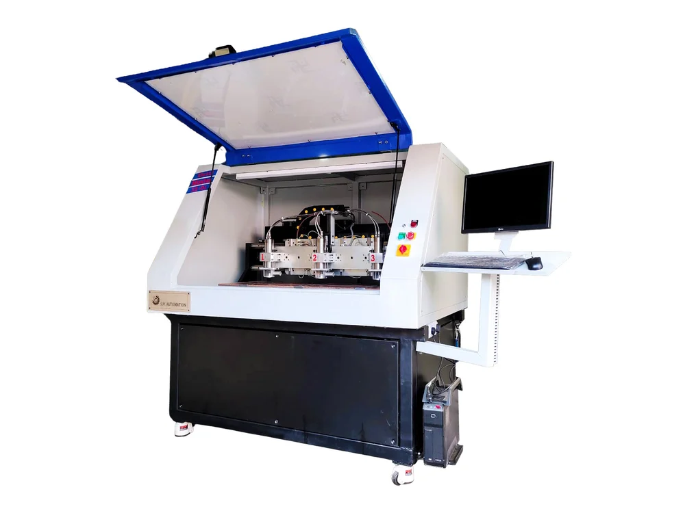 Automatic PCB Drilling Machine - CNC Controller & Worktable Setup